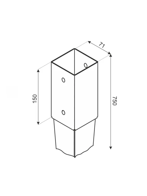 Kotwa wbijana 7x7 cm